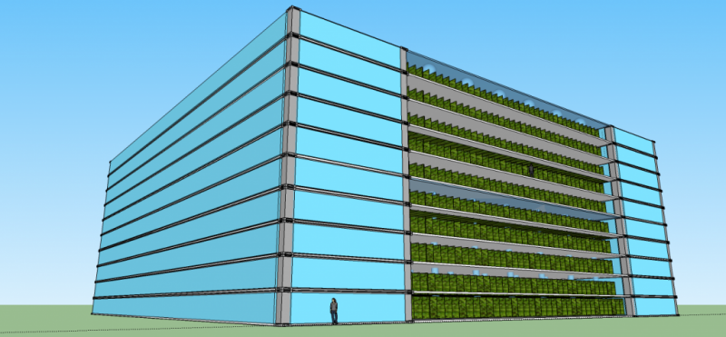 Model vertikalne bašte površine 4 hektara. Izvor: Off Grid World